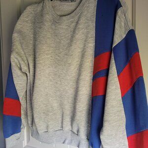 Spalding Vintage Sweatshirt sweater sporty Adult L Red Blue Color Block